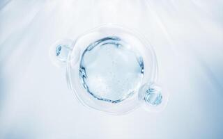 transparente azul líquido bolha, 3d Renderização. foto