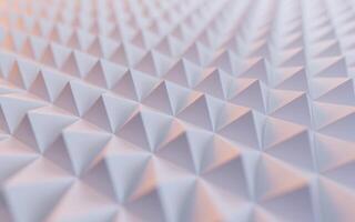 triângulo forma absorvente de som algodão fundo, 3d Renderização. foto