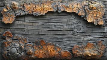 ai gerado velho de madeira fundo com interessante rachaduras e madeira grão. topo visualizar. foto