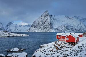 hamnoy pescaria Vila em lofoten ilhas, Noruega foto