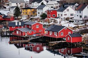 reinar pescaria Vila, Noruega foto