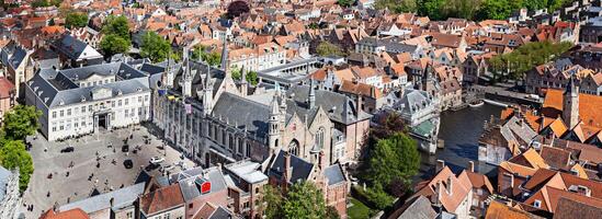 panorama do aéreo Visão do Bruges Bruges, Bélgica foto