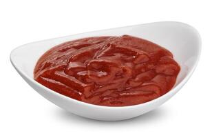 ketchup isolado em branco fundo foto