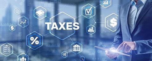conceito de impostos. pagamento de taxa. impostos estaduais. cálculo de retorno de imposto foto