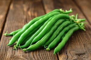 ai gerado verde feijão isolado cozinha mesa profissional publicidade Comida fotografia foto