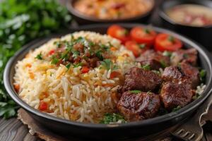 ai gerado Ramadã iftar refeição Ideias publicidade Comida fotografia foto