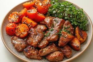 ai gerado Comida em a cozinha mesa para postar em social meios de comunicação profissional publicidade Comida fotografia foto