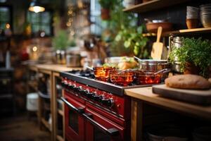 ai gerado diariamente atividade dentro a cozinha profissional publicidade Comida fotografia foto