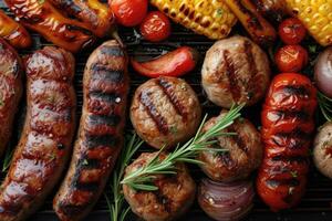 ai gerado delicioso grelhado carne com legumes profissional publicidade Comida fotografia foto