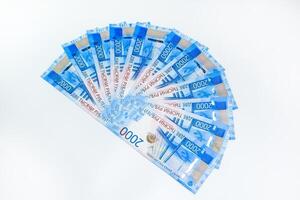russo dinheiro notas dentro nominal valor do dois mil. Novo bilhetes do a banco do Rússia. russo dinheiro. foto
