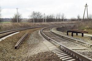 ferrovias. estrada de ferro para trens. aço trilhos. foto