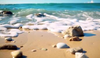 ai gerado de praia cena dentro verão foto