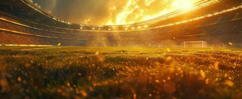 ai gerado fãs às futebol estádio dentro a tarde foto