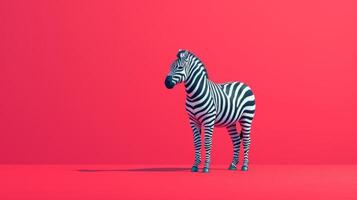 ai gerado minimalista vívido propaganda fundo com zebra e cópia de espaço foto