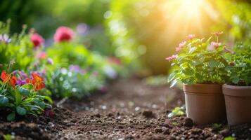 ai gerado lindo fundo para jardim Primavera festa publicidade foto