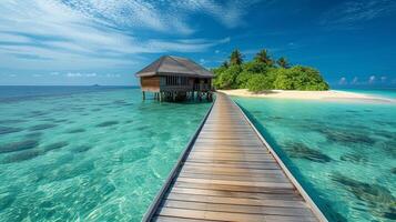 ai gerado lindo foto do a Maldivas para fundo