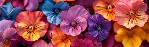 ai gerado uma fechar-se do florescendo flores cria uma animado e encantador atmosfera foto