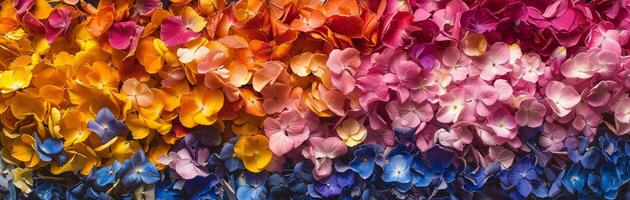 ai gerado uma fechar-se do florescendo flores cria uma animado e encantador atmosfera foto