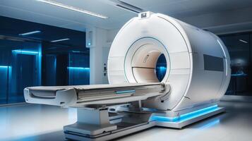 ai gerado uma Estado da arte mri scanner, oferta alta resolução imagem para preciso médico diagnósticos. foto