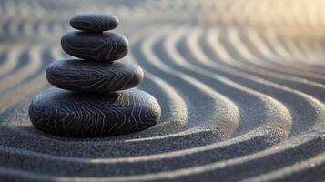 ai gerado atento meditação. zen padrões encorajar focado e atento Aprendendo foto
