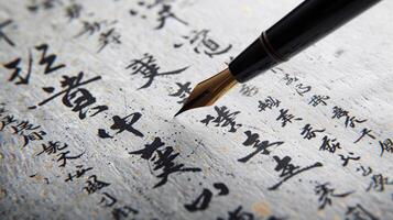 ai gerado elegante tiros capturando a arte do chinês caligrafia foto