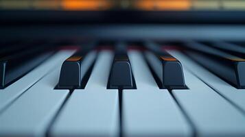 ai gerado elegante retrato do uma lustroso piano, capturando Está sutil beleza e melódico potencial foto