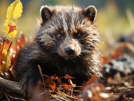 Wolverine dentro Está habitat fechar acima retrato foto