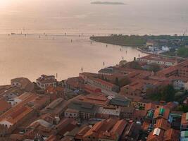 aéreo Visão do murano ilha dentro Veneza lagoa, Itália foto