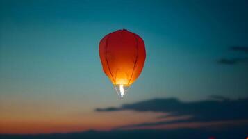 ai gerado uma quente ar balão vôo dentro a céu foto