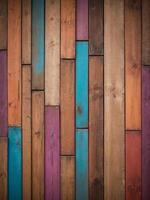 ai gerado multicolorido de madeira fundo para criativo esplendor foto
