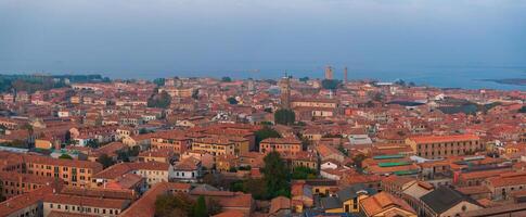 aéreo Visão do murano ilha dentro Veneza lagoa, Itália foto