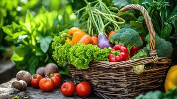 ai gerado fresco orgânico legumes. Comida fundo. saudável Comida a partir de jardim foto