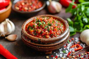 ai gerado tempero do georgiano e abkhaz cozinha adjika. ai gerado foto