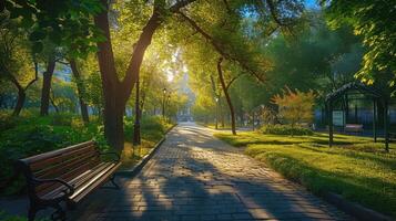 ai gerado lindo cidade parque foto