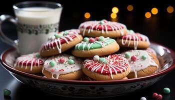 ai gerado caseiro Pão de gengibre biscoitos, uma doce inverno tradição gerado de ai foto