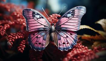 ai gerado vibrante borboleta asa vitrines natureza beleza e elegância gerado de ai foto