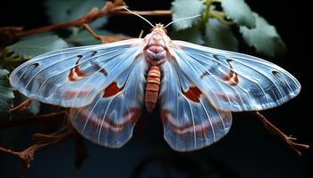 ai gerado vibrante borboleta asa vitrines natureza beleza e fragilidade gerado de ai foto