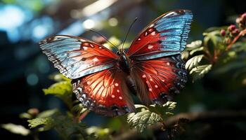 ai gerado borboleta asa vitrines vibrante cores dentro natureza gerado de ai foto