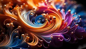 ai gerado abstrato multi colori fractal decoração com vibrante cores gerado de ai foto