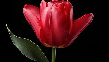 ai gerado vibrante tulipa florescer, uma presente do natureza beleza gerado de ai foto