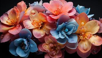 ai gerado frescor e beleza dentro natureza, Rosa flor Flor gerado de ai foto