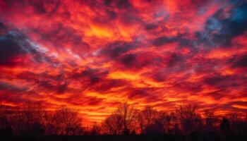 ai gerado pôr do sol céu, natureza beleza dentro vibrante cores, tranquilo cena ao ar livre gerado de ai foto