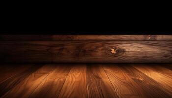 ai gerado de madeira prancha pavimentos cria uma rústico, brilhante pano de fundo para casa interiores gerado de ai foto