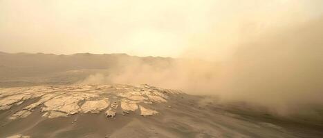 ai gerado deserto panorama com sopro areia foto