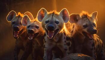 ai gerado fofa cachorro jogando ao ar livre, corrida dentro grama, olhando às Câmera gerado de ai foto