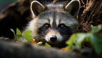 ai gerado fofa mamífero sentado dentro natureza, olhando às Câmera gerado de ai foto