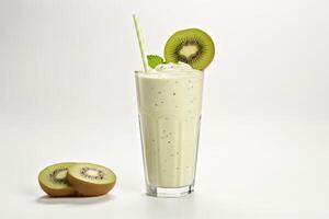 ai gerado kiwi milkshake isolado em branco fundo foto