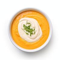 ai gerado cenoura sopa fechar-se isolado em branco fundo foto