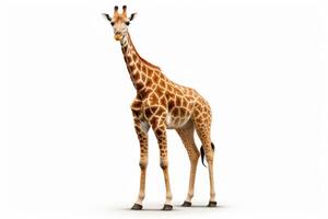 ai gerado girafa isolado em branco fundo foto