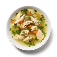 ai gerado frango sopa com legumes fechar-se foto
